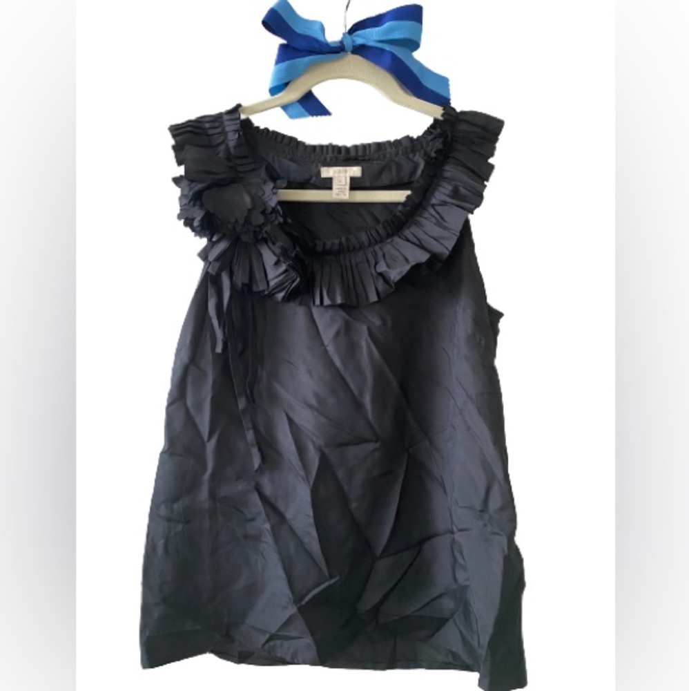 J. Crew Black Silk Blouse